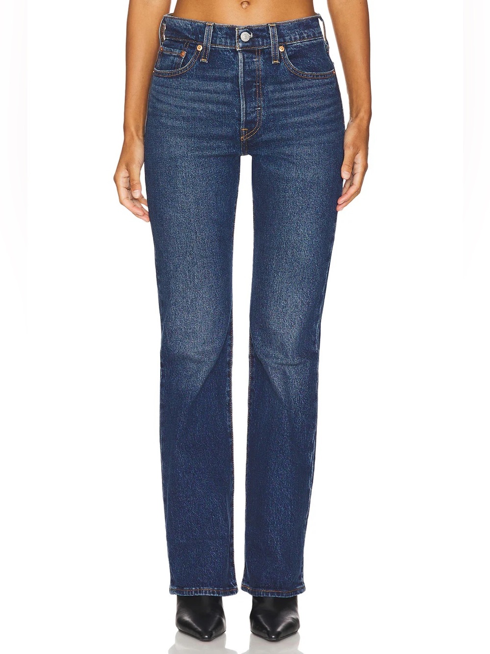 Levi Wedgie Bootcut Women's Jeans - Dark Blue in Wash Beautiful